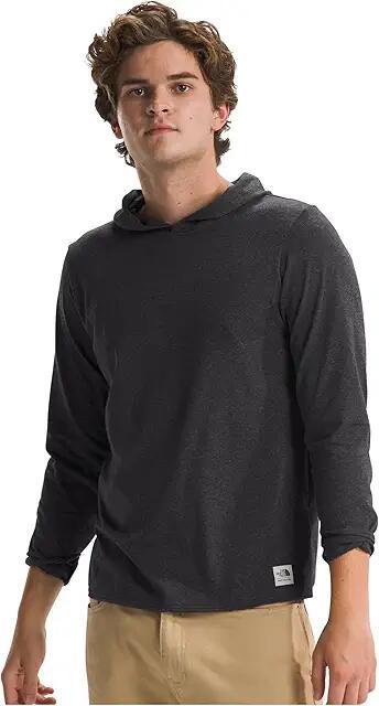 The North Face Men's L/S Heritage Patch Hoodie Tee (TNF Black Heather) Men's Clothing Cover