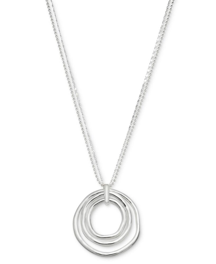 Style & Co Silver-Tone Circle Pendant Necklace, 36"+ 3" extender, Created for Macy's - Silver Cover