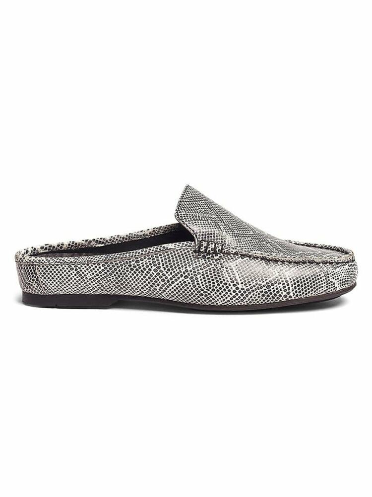 Carlos Santana Men's Hector Python-Embossed Mules - White Cover