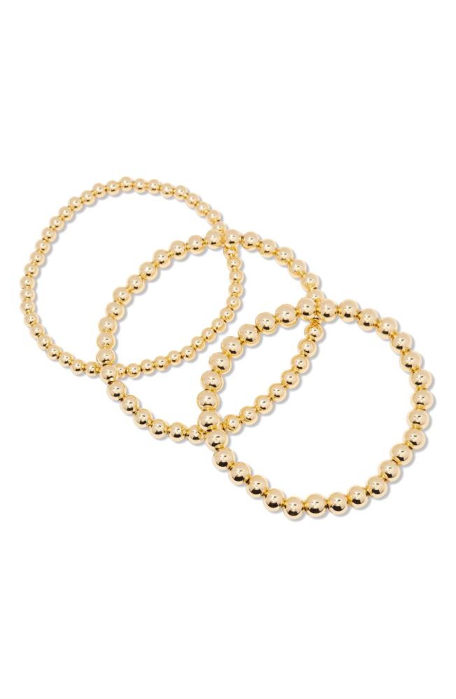 Brook and York Makenna Set of 3 Beaded Stretch Bracelets in Gold Cover