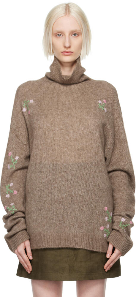 Caro Editions Brown Agnes Roll Neck Sweater Cover