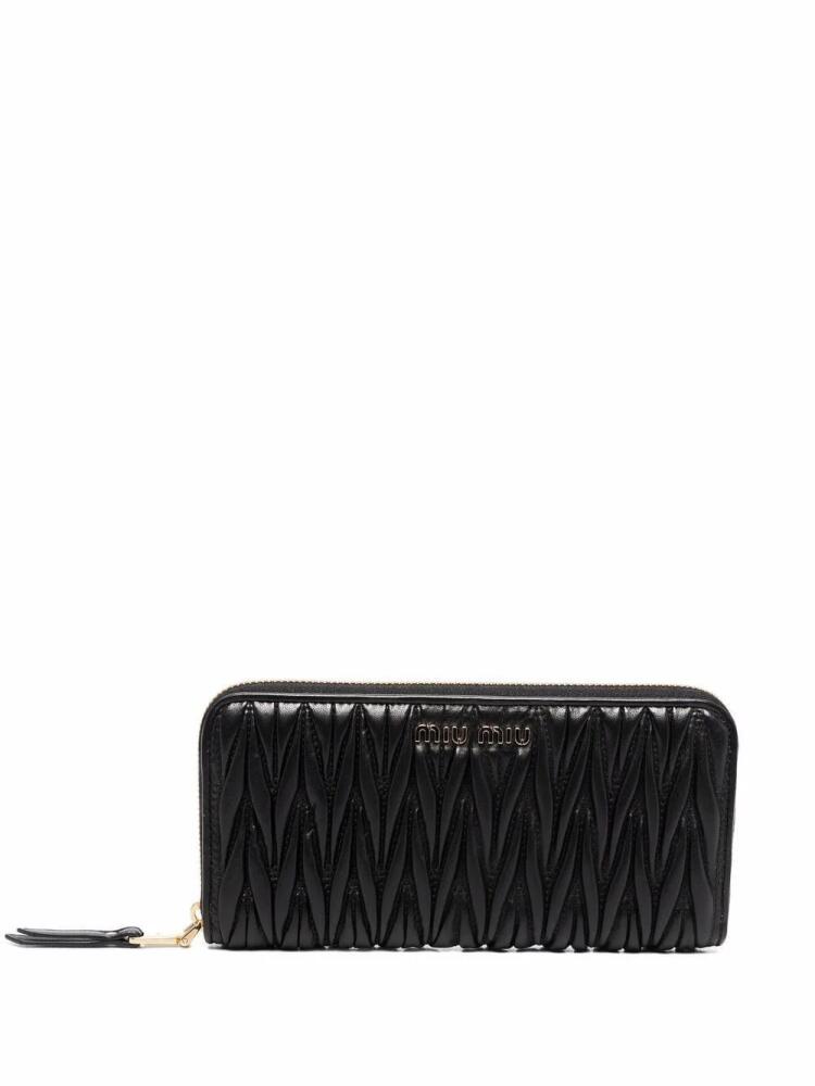 Miu Miu Matelassé zip around wallet - Black Cover