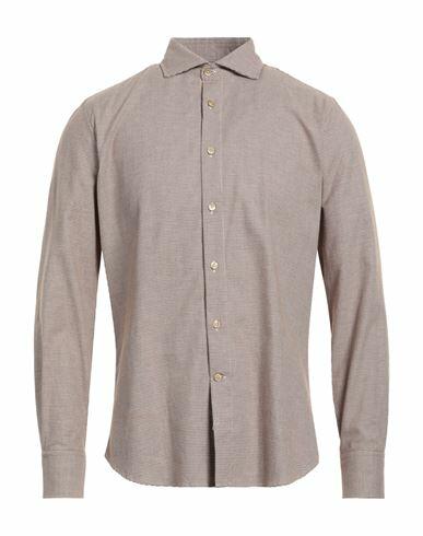 Seventy Sergio Tegon Man Shirt Brown Cotton Cover