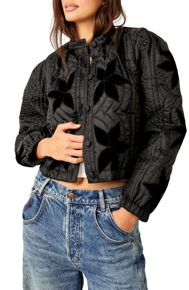 Free People Quinn Quilted Crop Jacket in Black Cover