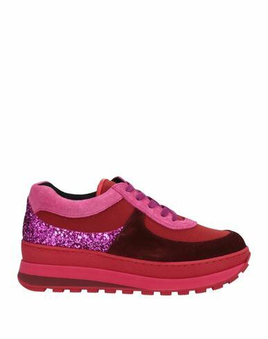 Daniele Ancarani Woman Sneakers Fuchsia Leather, Textile fibers Cover