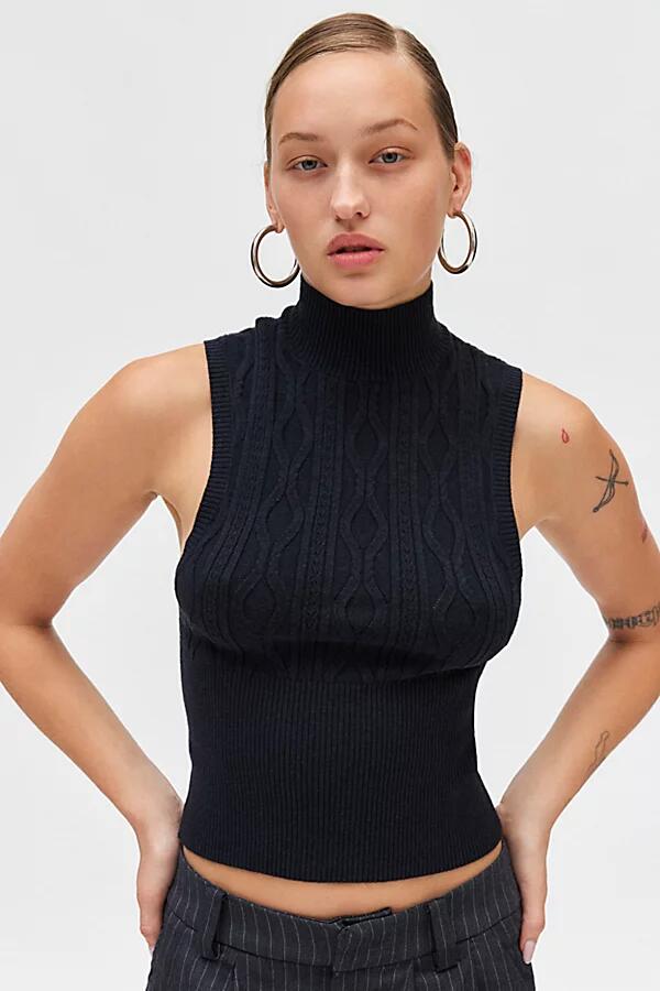 Silence + Noise Aniston Turtleneck Sweater Tank Top in Black Cover