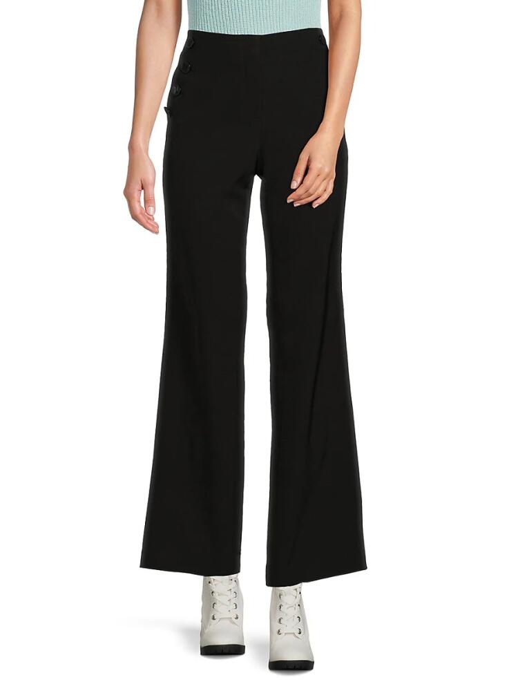 Karl Lagerfeld Paris Women's Solid Wide Leg Pants - Black Cover