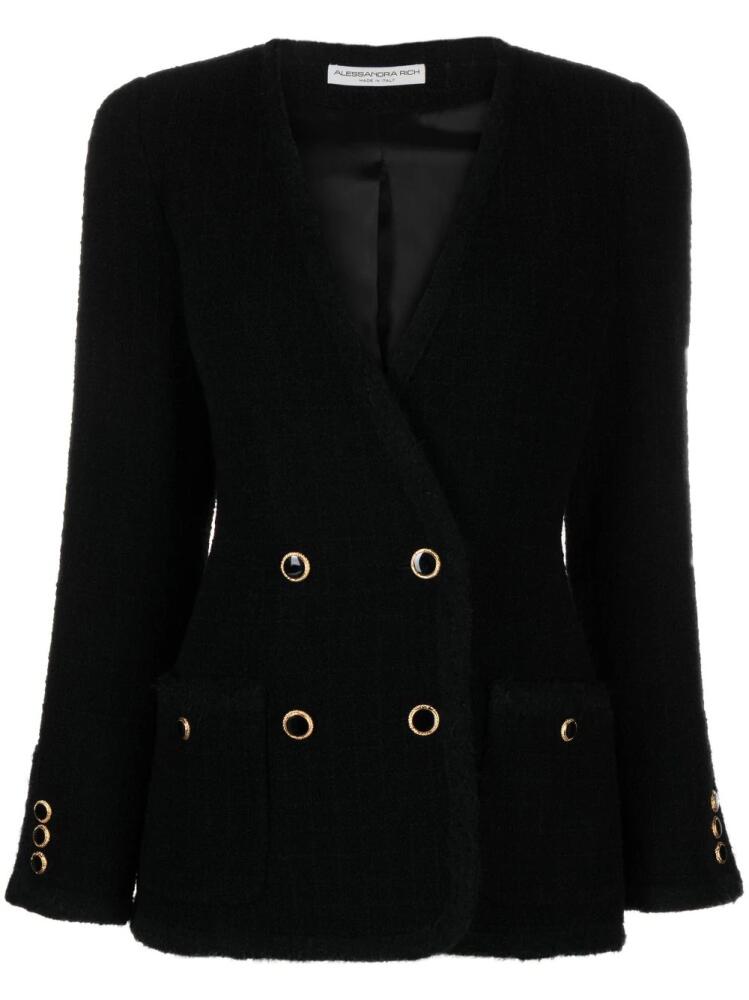 Alessandra Rich double-breasted tweed blazer - Black Cover