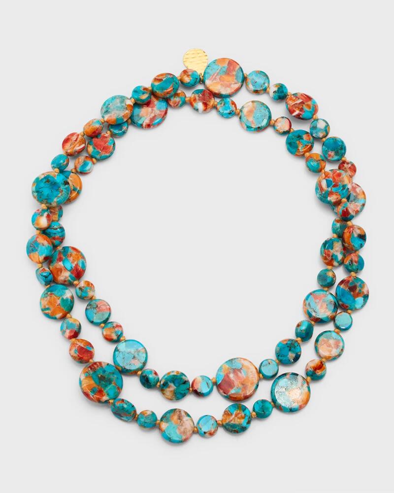 Devon Leigh Turquoise Spiny Oyster Coin Necklace Cover