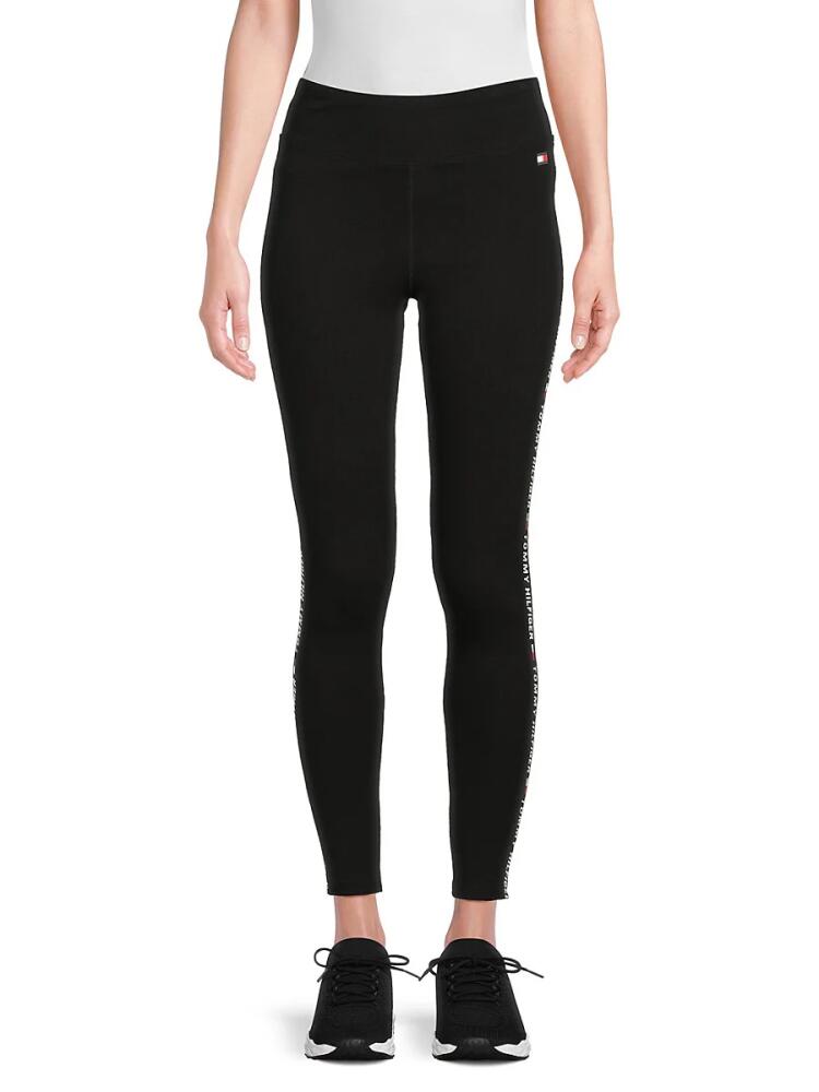 Tommy Hilfiger Women's Logo Tape High Rise Leggings - Black Cover