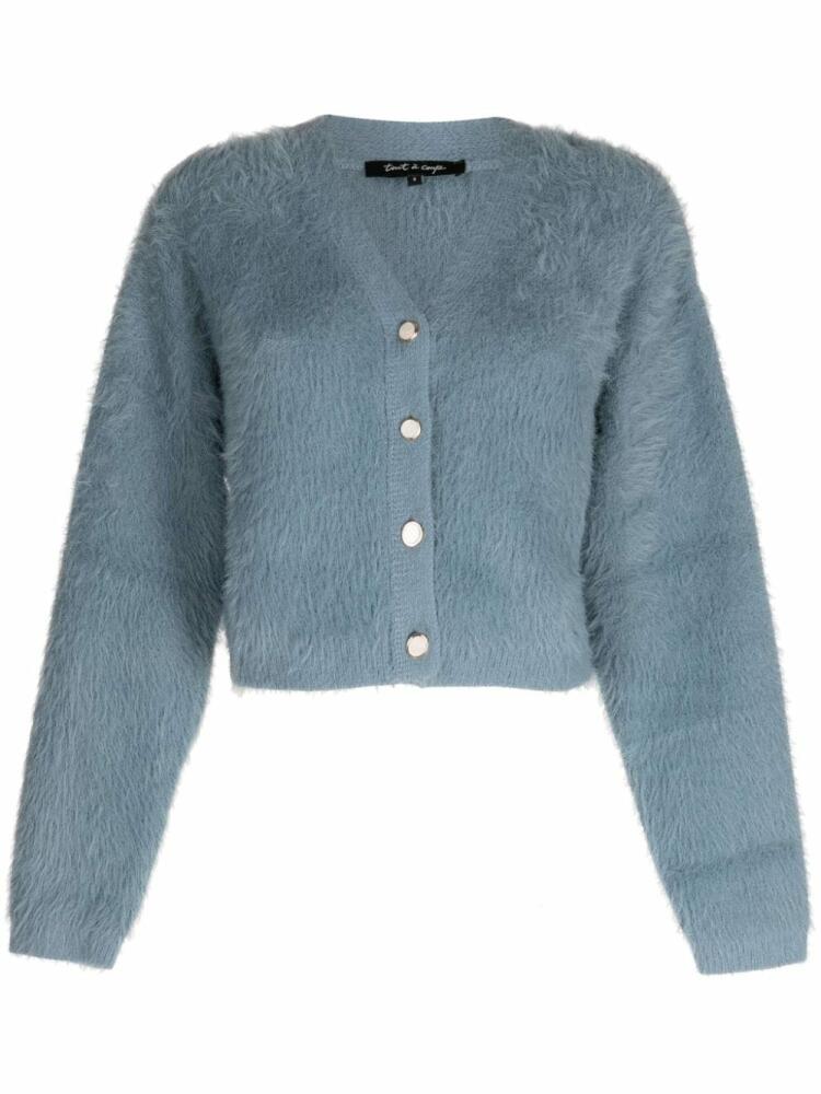 tout a coup cropped faux-fur cardigan - Blue Cover