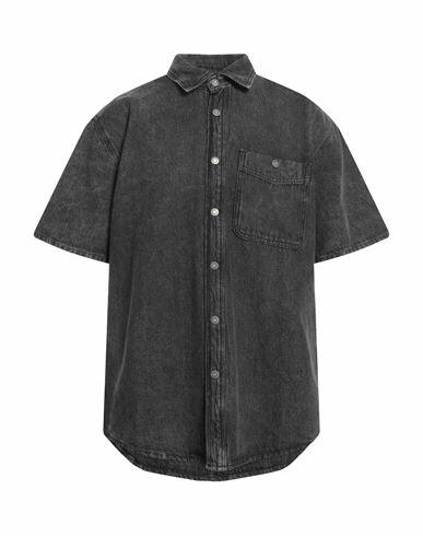 American Vintage Man Denim shirt Steel grey Cotton Cover