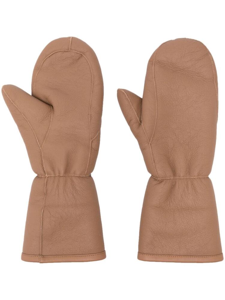 Yves Salomon shearling-lining mittens - Brown Cover