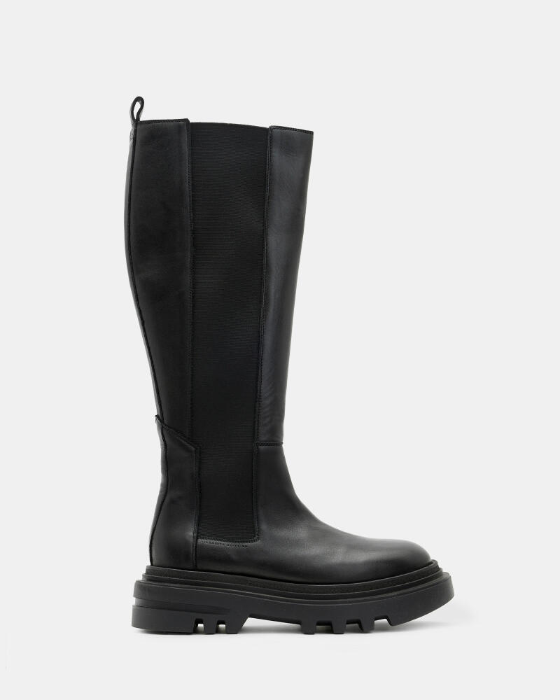 AllSaints Monica Knee High Leather Boots Cover