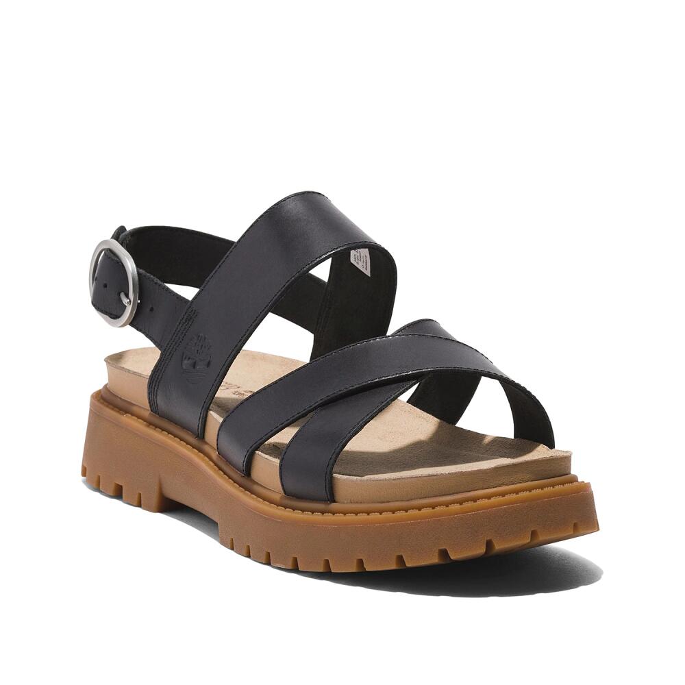 Timberland Clairemont Way CrossStrap Sandal | Women's | Black Leather Cover