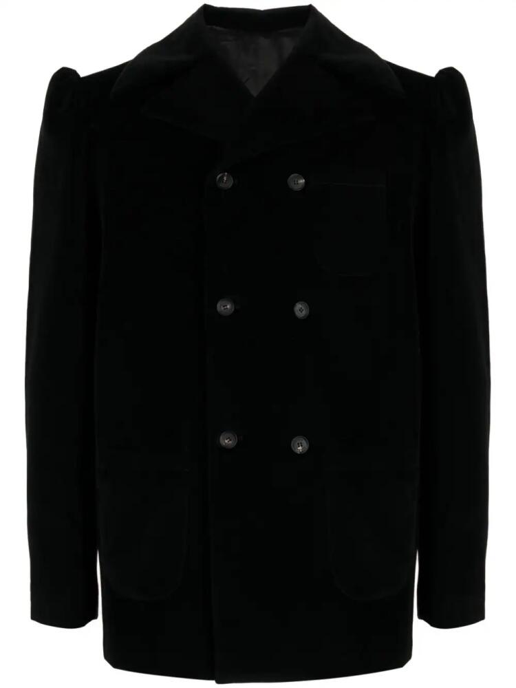 EGONlab. double-breasted velvet blazer - Black Cover