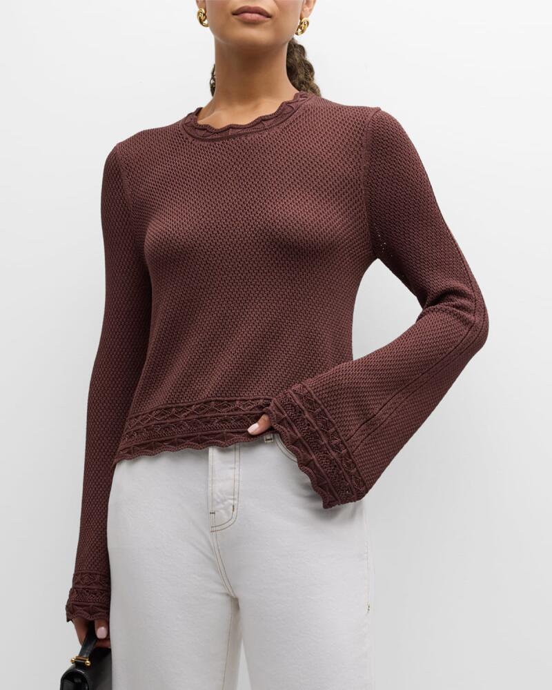 FRAME Crewneck Pointelle Sweater Cover