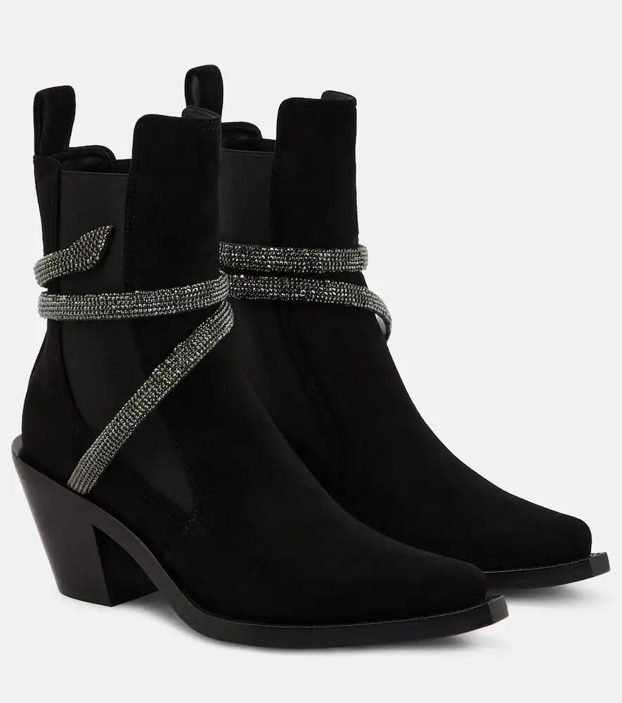 Rene Caovilla Embellished suede ankle boots Cover