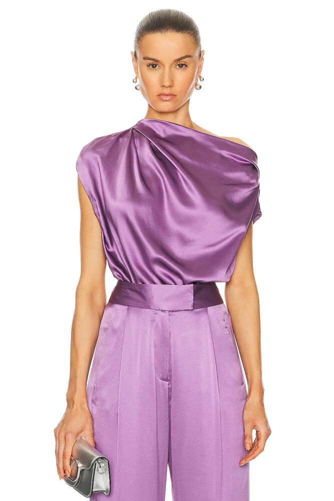 The Sei Draped Top in Purple Cover