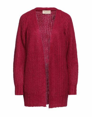 Kaos Jeans Woman Cardigan Garnet Acrylic, Mohair wool, Polyamide Cover