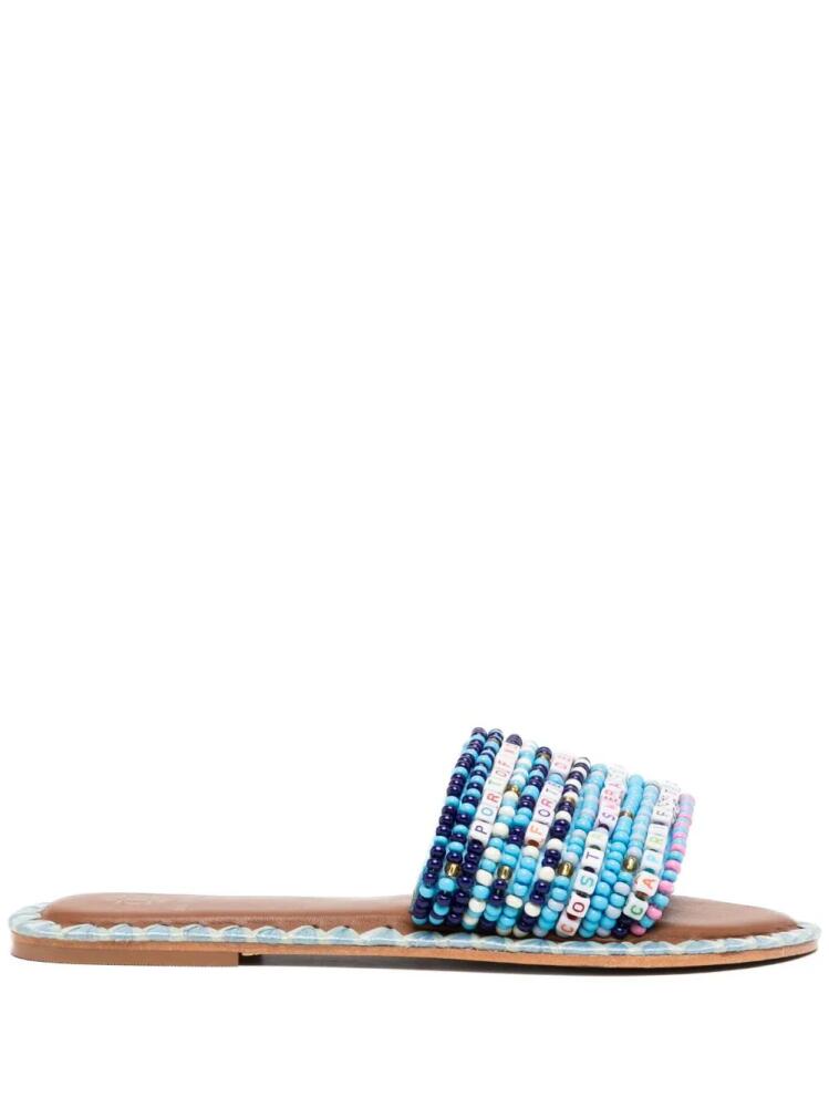 DE SIENA SHOES Resort beaded slide sandals - Blue Cover