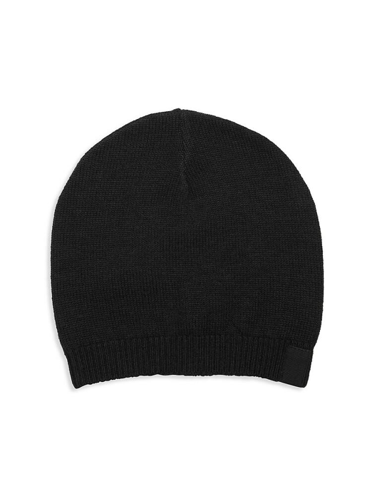 Portolano Men's Italian Merino Wool Ribbed Beanie - Black Cover