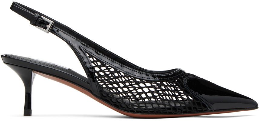 ALAÏA Black 'Le Coeur' Slingback Heels Cover