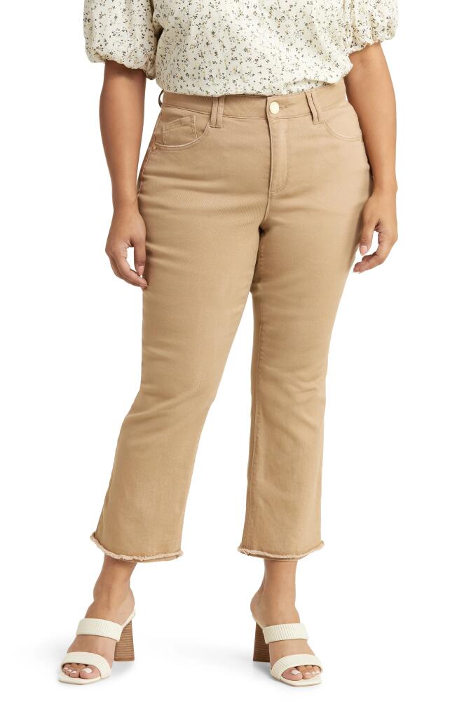 Wit & Wisdom 'Ab'Solution Frayed High Waist Ankle Slim Straight Leg Pants in Warm Sand Cover