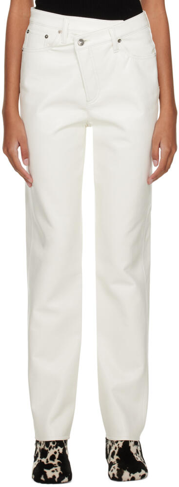 AGOLDE White Criss Cross Leather Pants Cover