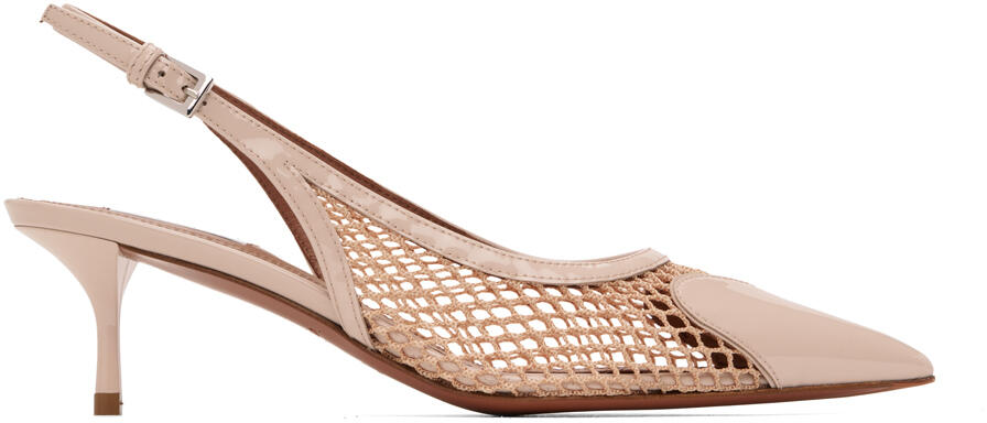 ALAÏA Beige 'Le Cœur' Slingback Heels Cover