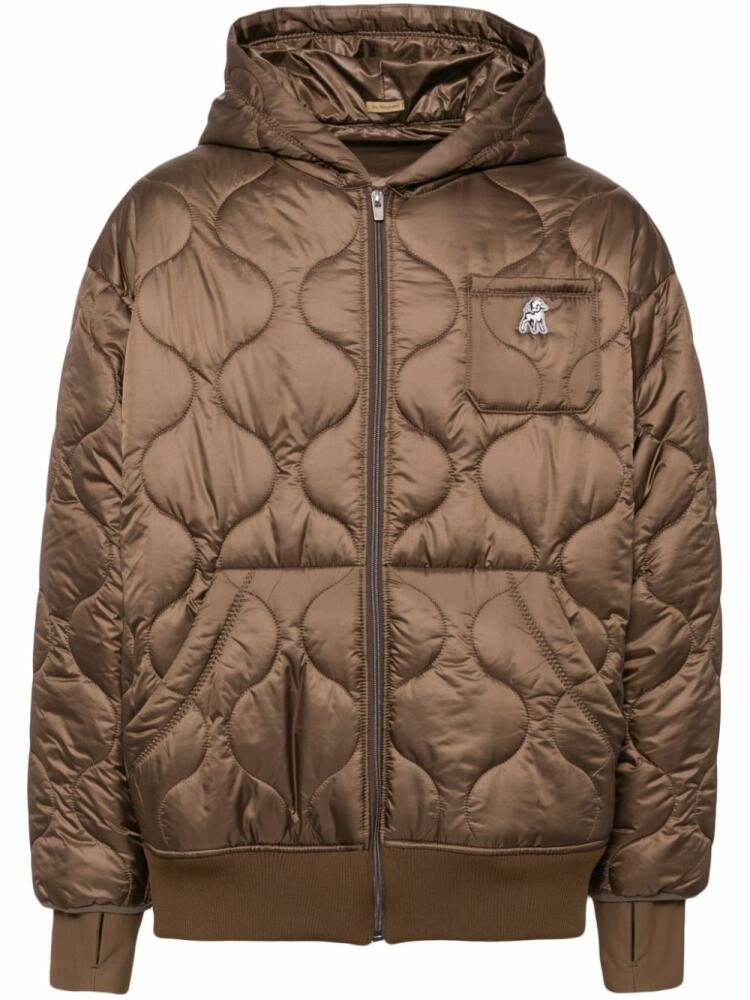 Undercover appliqué logo down jacket - Brown Cover