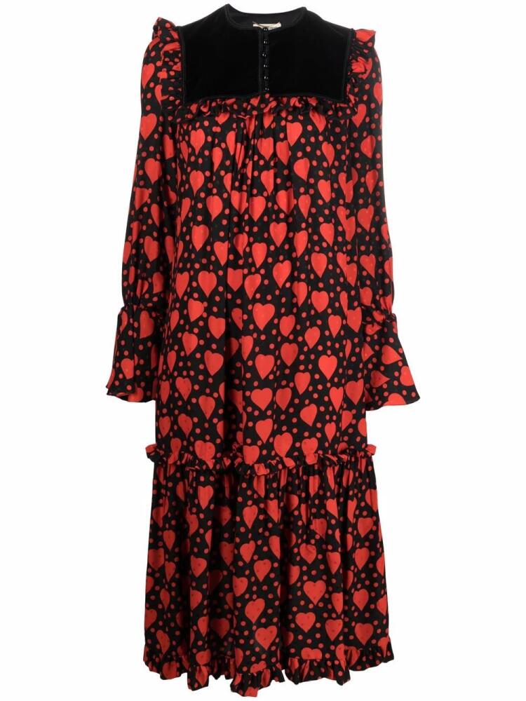 Saint Laurent heart-print maxi dress - Red Cover