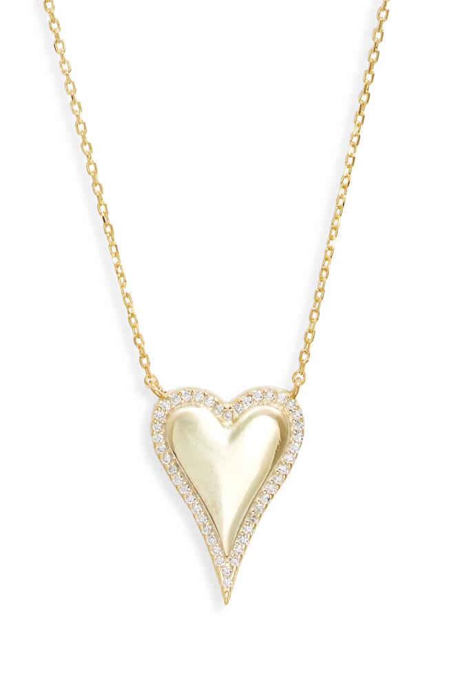 SHYMI Cubic Zirconia Pavé Heart Pendant Necklace in Gold Cover