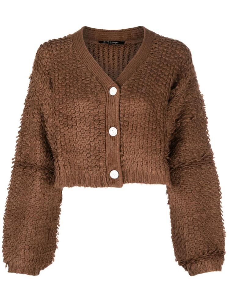 tout a coup bouclé-design cropped cardigan - Brown Cover