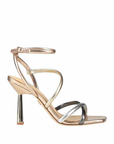 Lola Cruz Woman Sandals Platinum Leather Cover