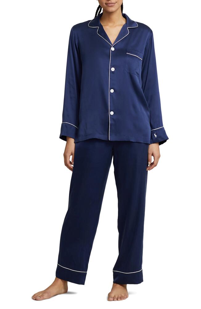 Polo Ralph Lauren Stretch Silk Pajamas in Navy Cover