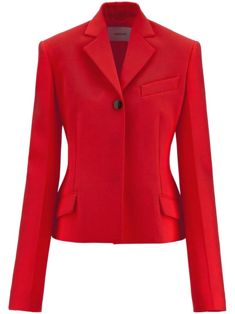 Ferragamo single-breasted wool blazer - Red Cover