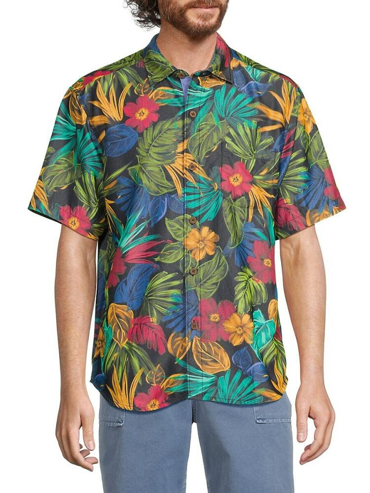 Tommy Bahama Men's Coconut Floral & Leaf Print Shirt - Black Cover