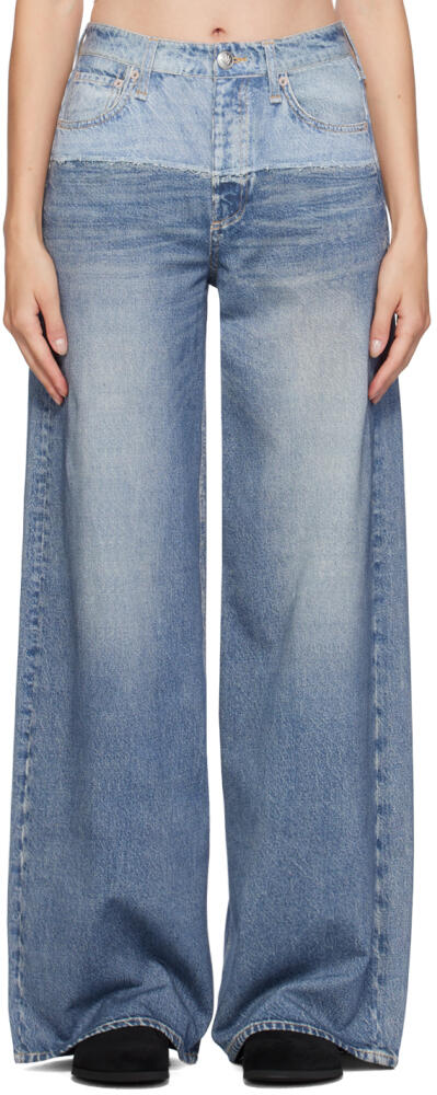 rag & bone Blue Miramar Sofie Full Length Wide-Leg Trousers Cover