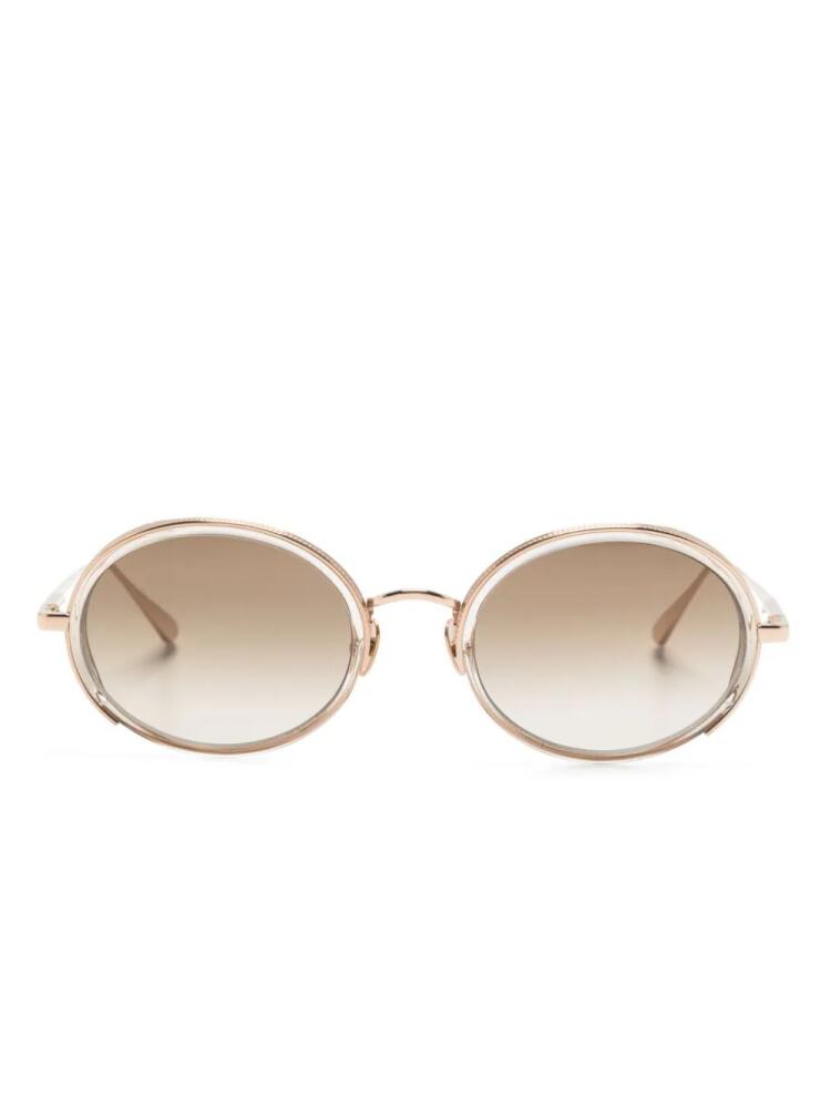 Linda Farrow Finn oval-shape sunglasses - Gold Cover