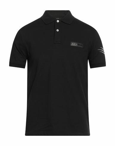 Plein Sport Man Polo shirt Black Cotton, Elastane Cover