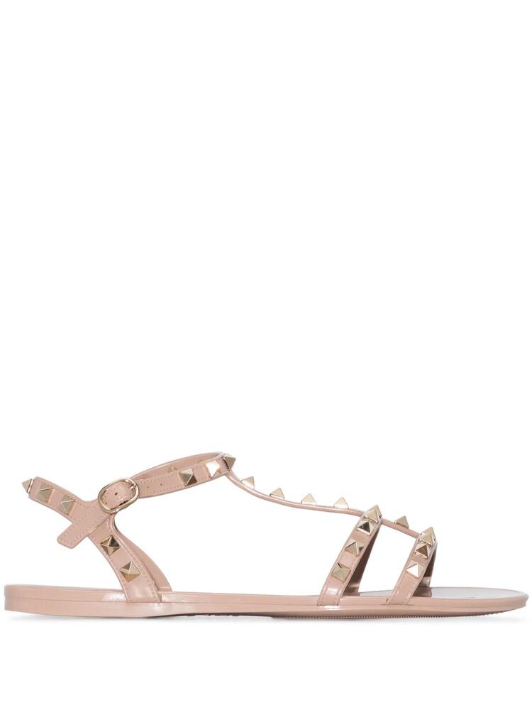 Valentino Garavani Rockstud flat sandals - Neutrals Cover