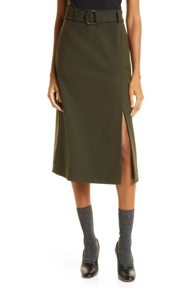 JASON WU Belted Side Slit Skirt in Deep Rosemary Cover