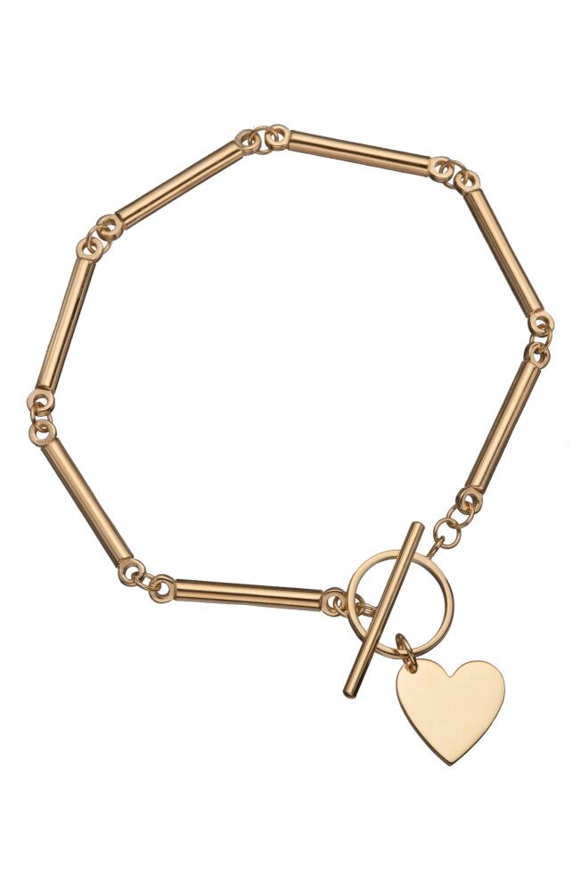 Jennifer Zeuner Melody Heart Pendant Bracelet in 14K Yellow Gold Plated Silver Cover