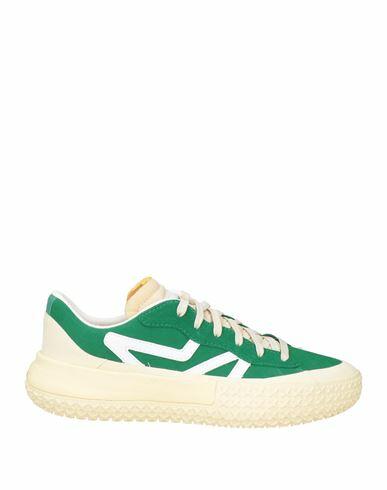 Brandblack Man Sneakers Green Leather, Textile fibers Cover