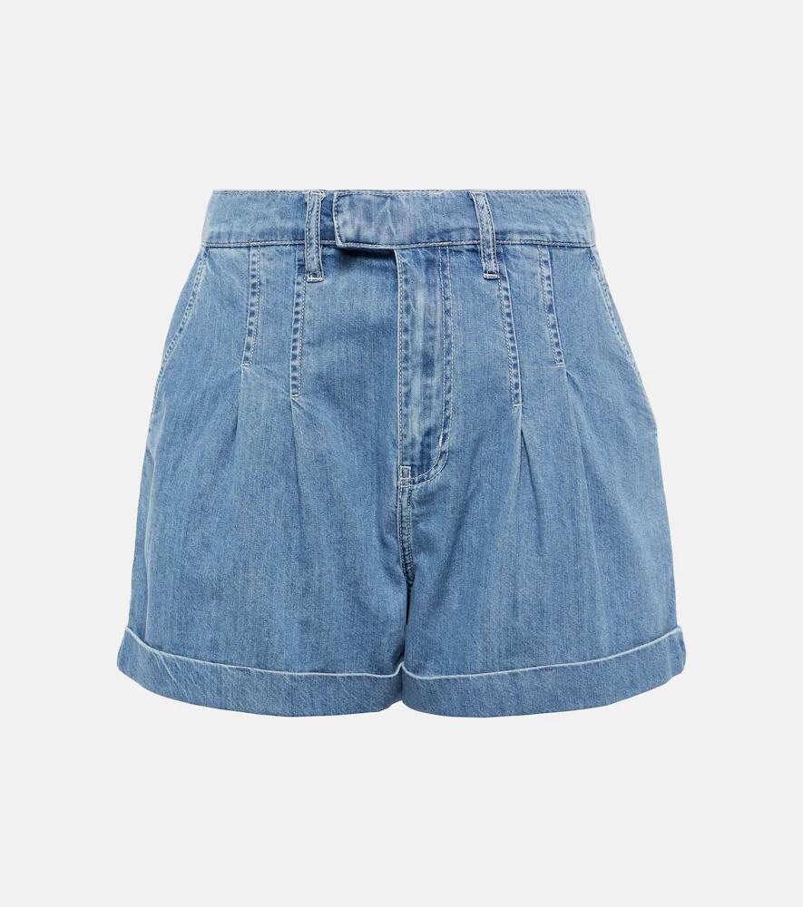 Frame Pleated denim shorts Cover