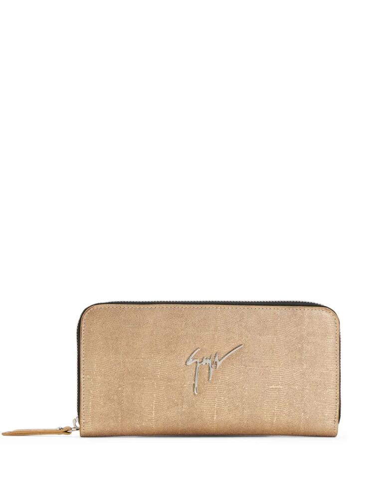 Giuseppe Zanotti Charlotte logo-plaque leather wallet - Gold Cover