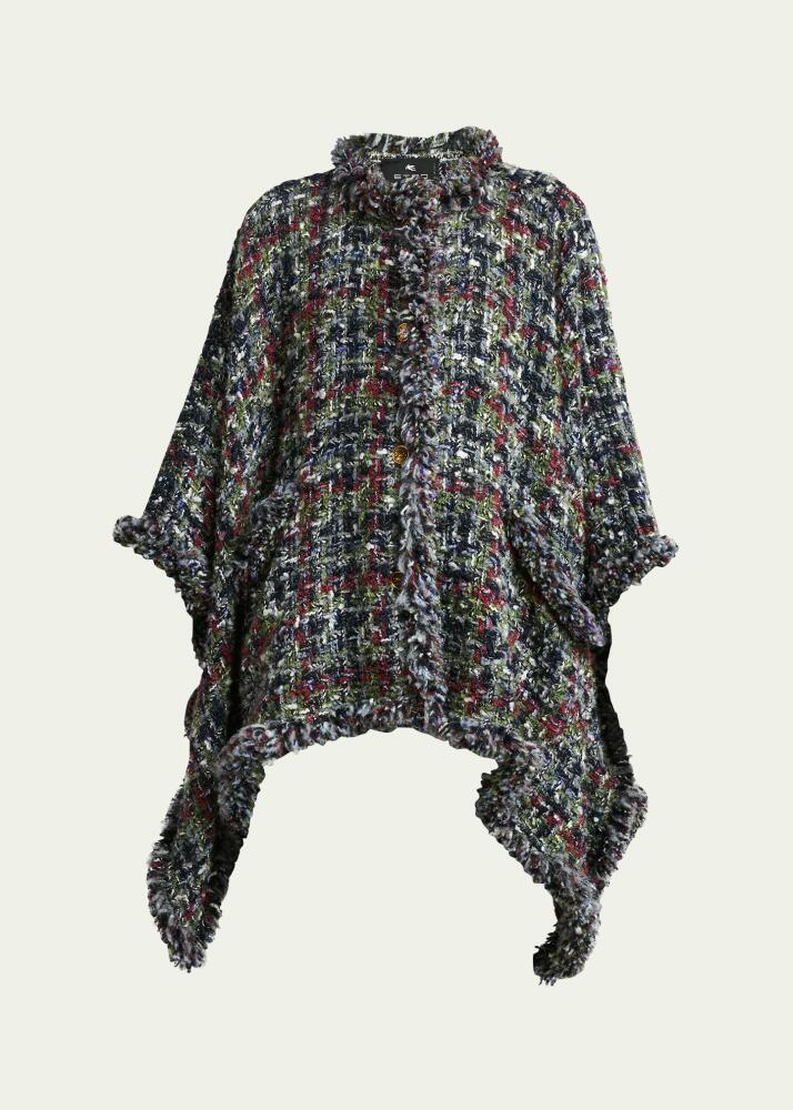 Etro Tweed Wool-Blend Cape Cover