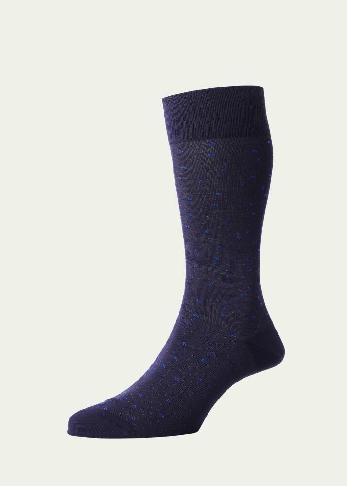 Pantherella Men's Crompton Mini-Dot Crew Socks Cover