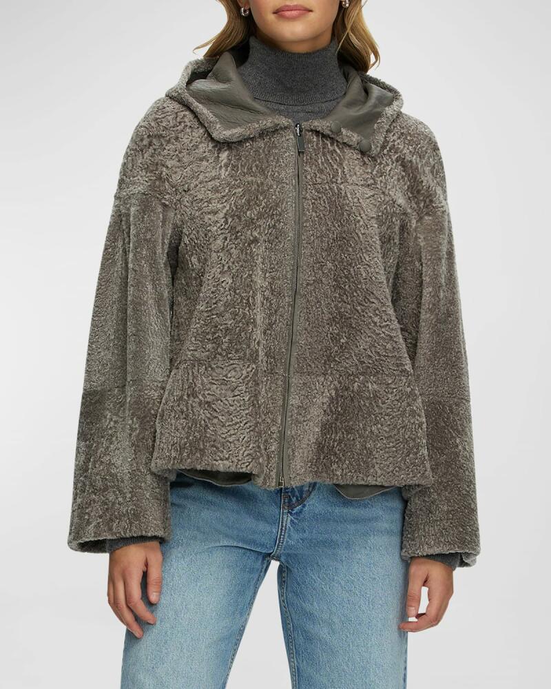 Gorski Reversible Shearling Lamb Zip Parka Cover